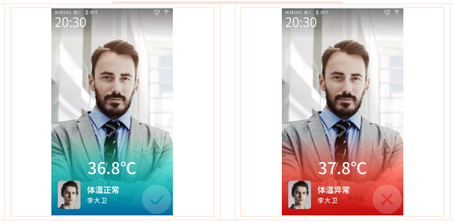 人臉權(quán)限驗(yàn)證+面部測(cè)溫模式
